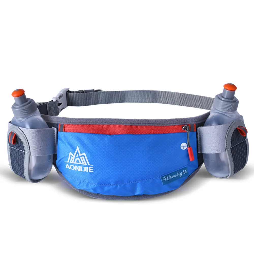 AONIJIE E882 Marathon Jogging Cycling Running Hydration Belt Waist Bag Pouch Fanny Pack Phone Holder with 170ml Water Bottles - Цвет: Blue With 2 Bottles
