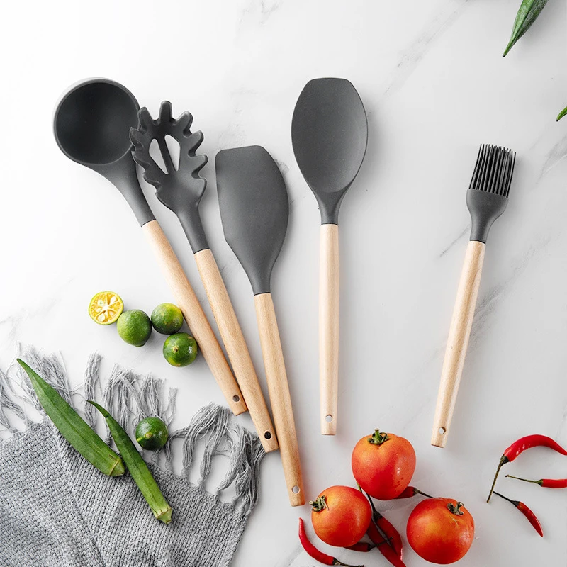 Silicone Spatula Utensils Turner Soup Spoon Kitchen Utensils
