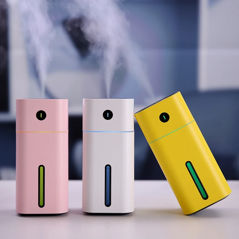 Car air freshener Mini Square D Humidifier Diffuser Ultrasonic USB Portable With LED Light Humidifiers Air Purifier Mist Maker