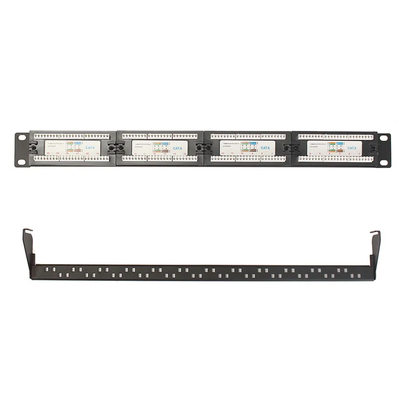 

RJ45 CAT 6 Ethernet Network LAN Adapter Connector Cable Mount Bracket 24 Port/Wst CAT5E Patch Panel 1U for 19 Inch Rack Mount