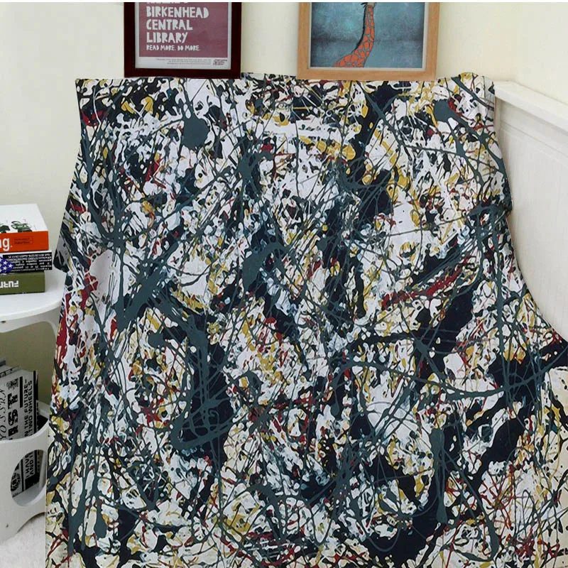 

Blankets Comfort Warmth Soft Cozy Air conditioning Easy Care Machine Wash Jackson Pollock Camouflage art