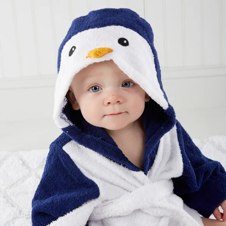 

Kids Pajamas Fashion Cartoon Penguin Flannel Bathrobe Baby Girls Boys Sleepwear Autumn Winter Warm Homewear Toddler Bath Robe