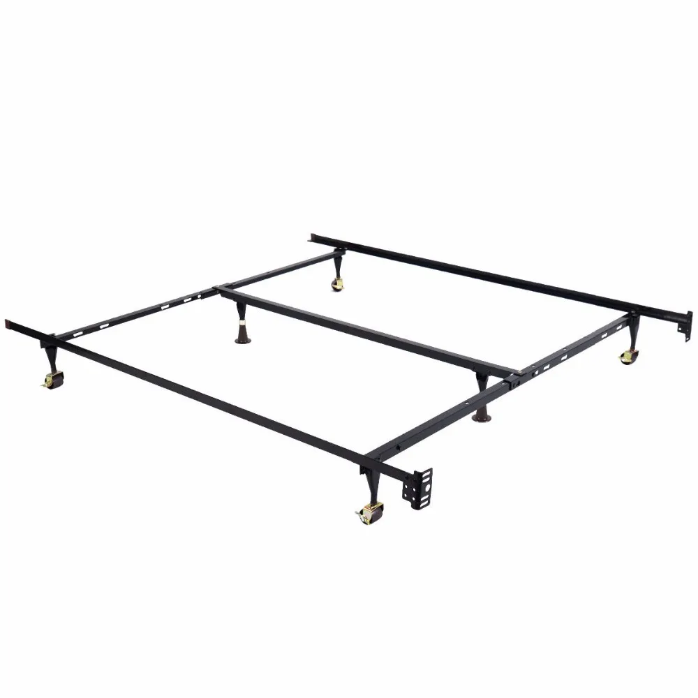 GOPLUS Metal Bed Frame Adjustable Queen Full Twin Size W/ Center Support HW51393 GOPLUS Metal Bed Frame Adjustable Queen Full Twin Size W/ Center Support HW51393