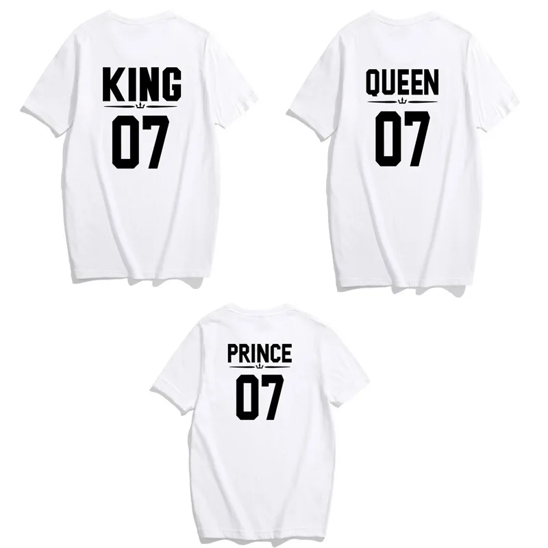 Family Look Short sleeved T-shirt Father Son Mother and Daughter Clothes 01 King Queen Prince Princess Family Matching Outfits