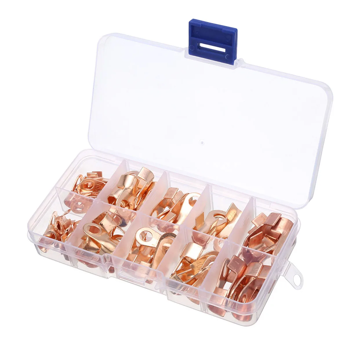70pcs/box OT Open Cable Wire Terminal Euro Terminal Block Connector Copper Lugs 10/20/30/40/50A with Box