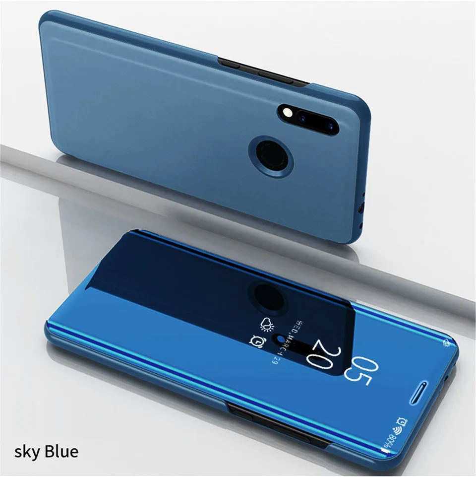 Флип-чехол для Xiao mi Red mi Note 7 6 K20 Pro 5 Plus 6A 4 4X mi rror кожаный чехол для Xiaomi mi 9 SE A2 8 Lite A1 S2 - Цвет: Blue