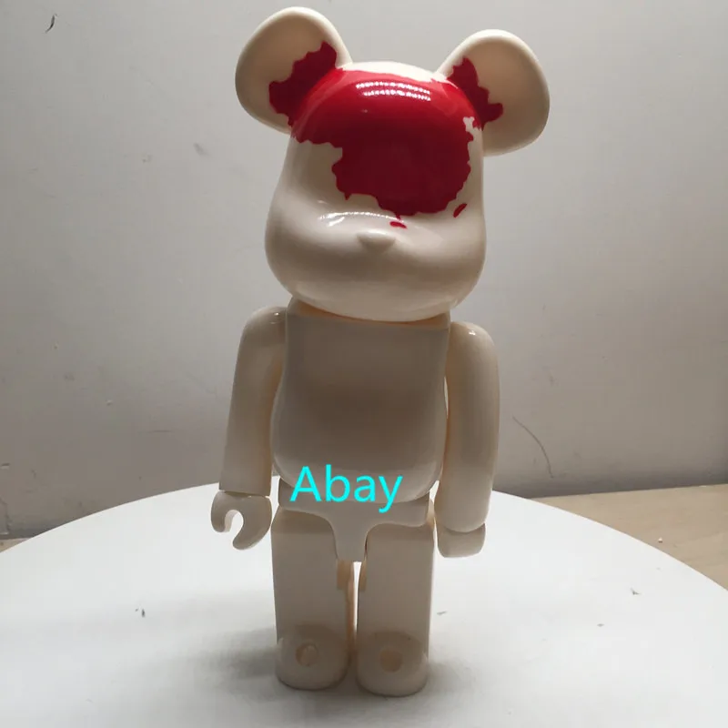 

11"Bearbrick Gloomy 400% Be@rbrick BB Variegated brickle Brickle bear Head print map Small Gift Vinyl Action Figure Toy OPP H258