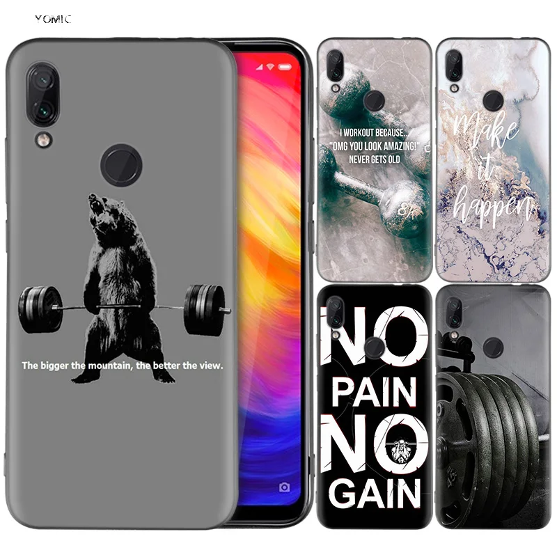 

Silicone Coque Case for Xiaomi Redmi Note 7 6 5 Pro Mi A1 A2 8 Lite 9 GO Poco F1 S2 4 4X Plus Bodybuilding Gym Fitness