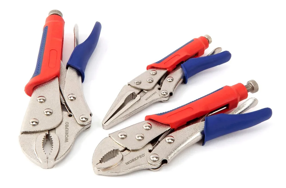 Curved and Straight Jaw Locking Pliers Set