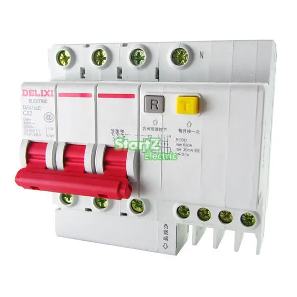 63A 3P + N RCBO RCD автоматический выключатель DE47LE DELIXI|rcd circuit breaker|circuit breakerdelixi breaker |