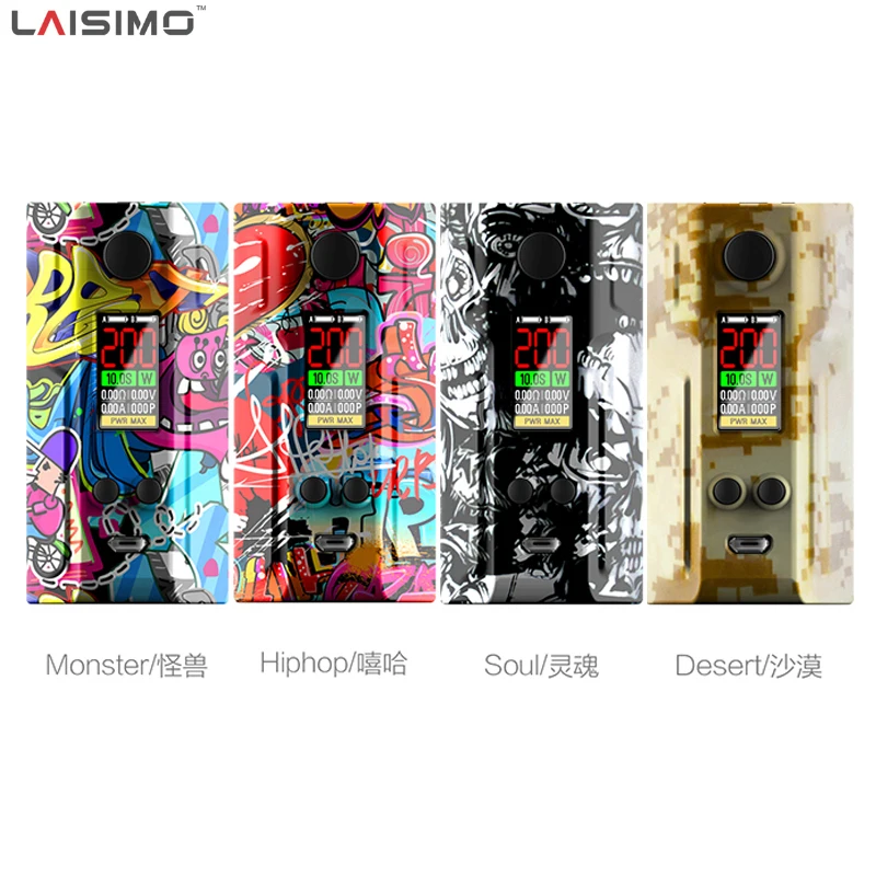 

Electronic Cigarettes Laisimo Spring 200W Box Mod Temperature Control Vaporizer Powered By Dual 18650 Battery Electronic Hookah