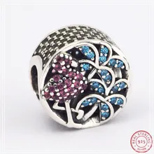 Яркие оттенки летний тропический фламинго и ладонь подвеска в виде дерева бусины для самостоятельного изготовления ювелирных изделий Fit PANDORA Подвески Серебро 925 FL571