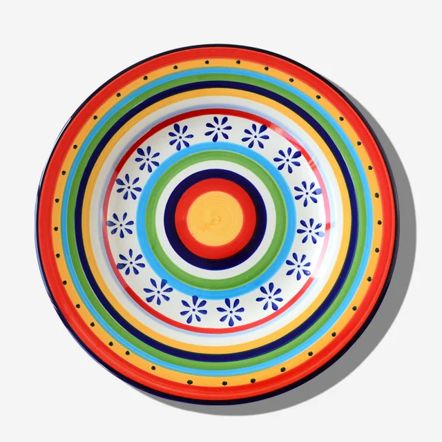 

Hand Painted Underglaze Tableware 11.1 Inch Plate Domestic Large Dish Hotel Western-style Food Tray Creative Steak Dish
