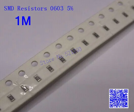 Chip Resistors 0603 1 M ohm 1M 5% SMD Resistors 1/10W 500PCS/LOT-in ...