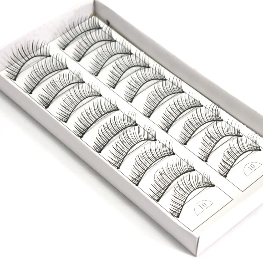 

10 Pairs/Set Soft Natural False Eyelashes Makeup Handmade Extension Fake Lashes