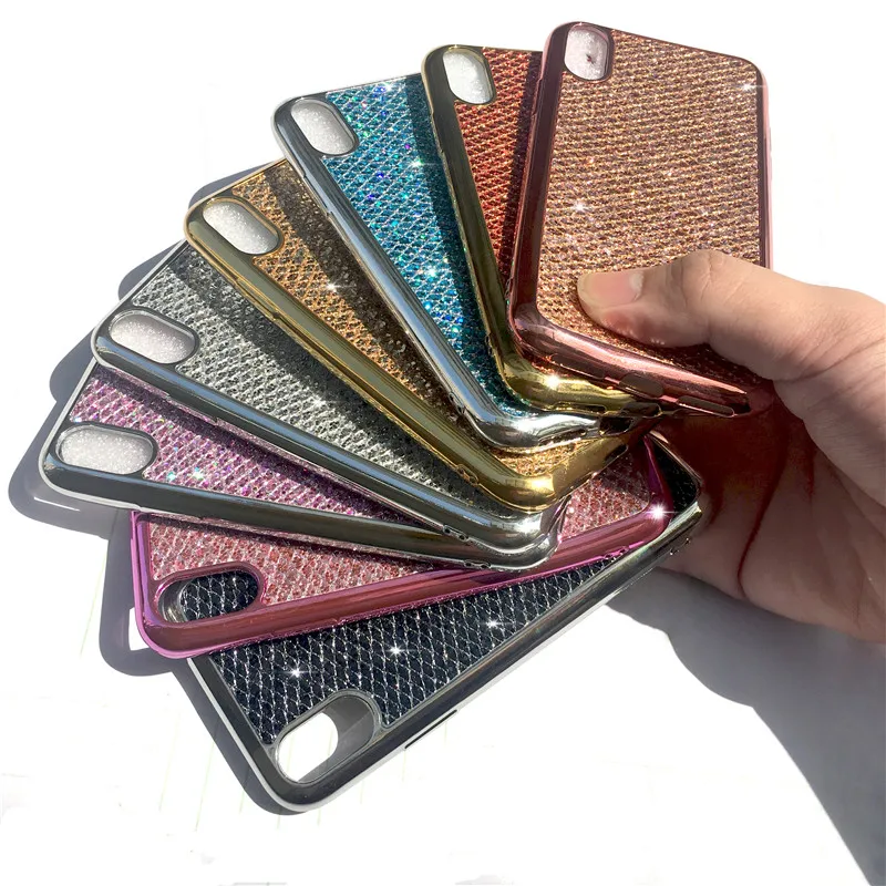 Sequins Phone Case for iPhone X case Silicon Bling Glitter Plating Soft TPU Cover 5 5S SE 6 6s 7 8 plus Fundas |