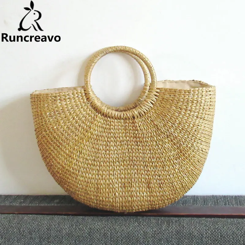 

2018 Luxury Handbags Women Bags Designer Famous Brand Ladies Rattan Beach Bag Wicker Straw Bag Summer tote Bags For Women