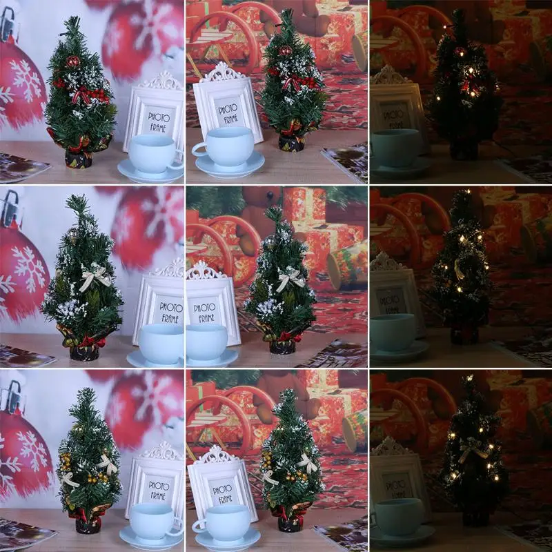 1 шт. Рождественская елка украшения Подарки настольные декоративные рождественские принадлежности 35 см со светом для рождественской елки