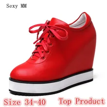 Прогулочная обувь из натуральной кожи на танкетке; женские лоферы на плоской подошве; повседневная обувь на плоской подошве, увеличивающая рост; большие размеры 34-40