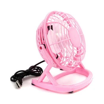 

Mini fan Portable USB Desk Computer PC Laptop Silent Color: pink