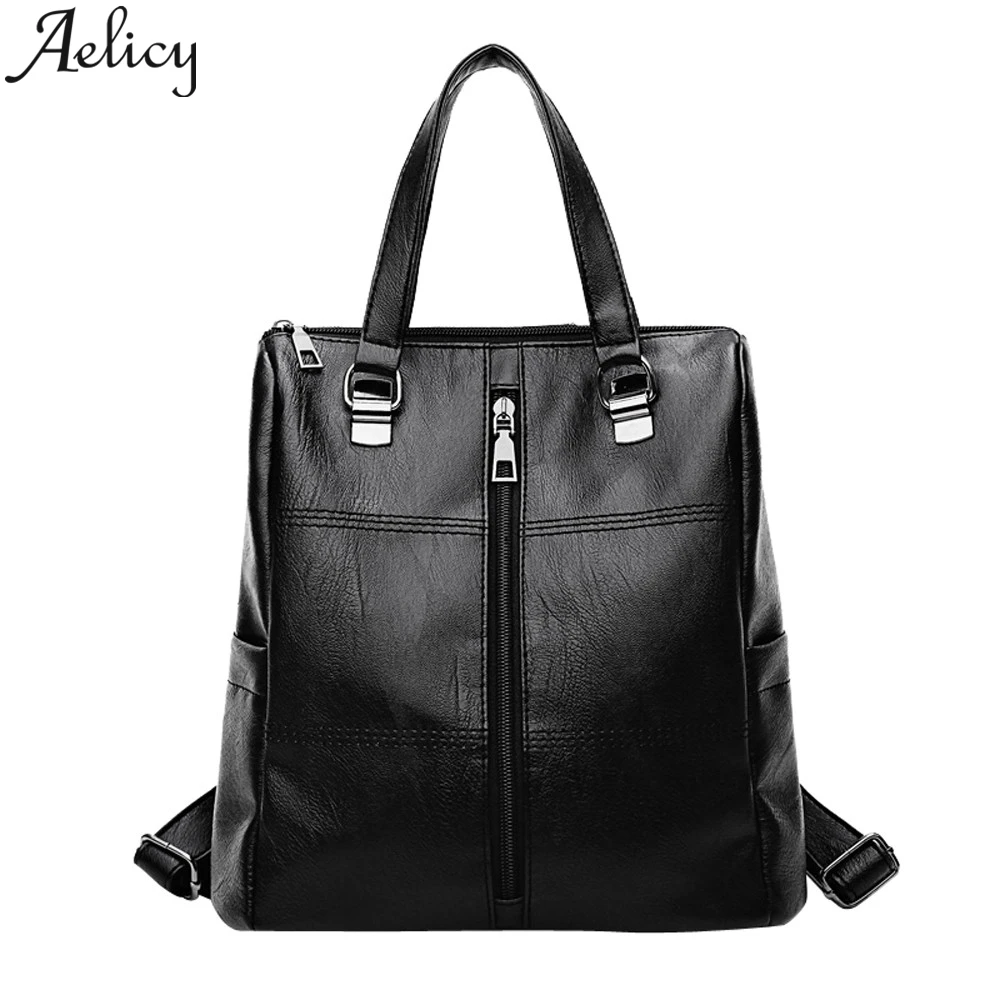 

Aelicy 2019 Fashion Women Vintage Satchel Backpack Leather Travel Women Travel Shoulder Bag Ladies Schoolbag Girls School Bags