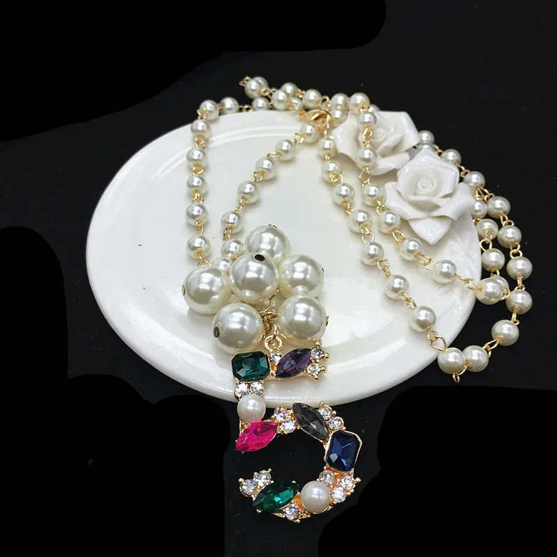 XL20 CC Ювелирные изделия от известного бренда, ожерелье с цветами, длинное жемчужное ожерелье, колье для женщин, колье, Женские аксессуары - Окраска металла: 11