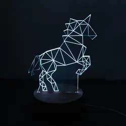 Единорог лампа ночного освещения 2019 Новое поступление 3D светодиодный LED творческие подарки спальня атмосфера ночник для детей