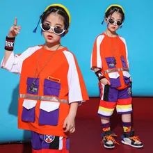 Современные детские костюмы для бальных танцев в стиле джаз, хип-хоп; комплект из рубашки и штанов для девочек и мальчиков; вечерние костюмы для танцев