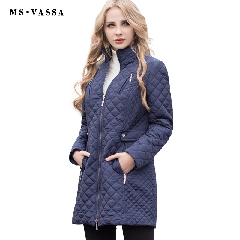 MS VASSA новые куртки 2018 женская зимняя стеганая куртка со стоячим воротником