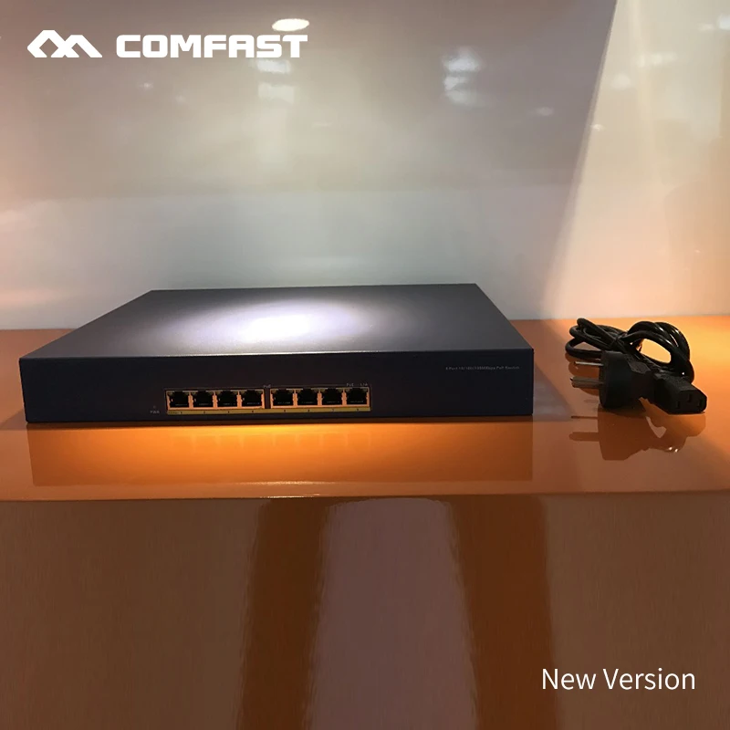

2018 New 8 Port Poe Switch 8 Ports DC Desktop Ethernet Switch Network IP Cameras Powered PoE CF-S100P8 with 48V Real Poe Supply
