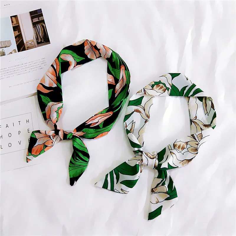 

Spring Summer Thin Narrow Skinny Scarves for Women Multi-functional Hair Tie Ladies Headband Bag Handle Elegant Neckerchief