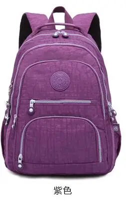 TEGAOTE, школьный рюкзак для девочек-подростков, Mochila Feminina, женские рюкзаки, нейлоновый водонепроницаемый повседневный рюкзак для ноутбука, женский рюкзак - Цвет: purple