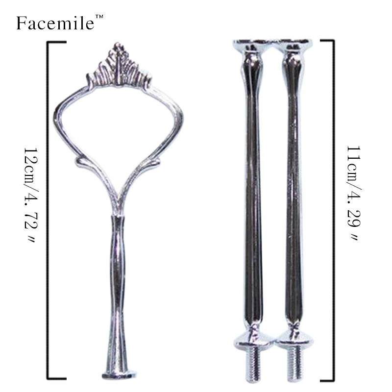 Facemile 1 комплект 3 ярусный торт пластина Стенд Ручка Корона фитинг металлическая Свадебная вечеринка серебро/золотой(тарелки не включены