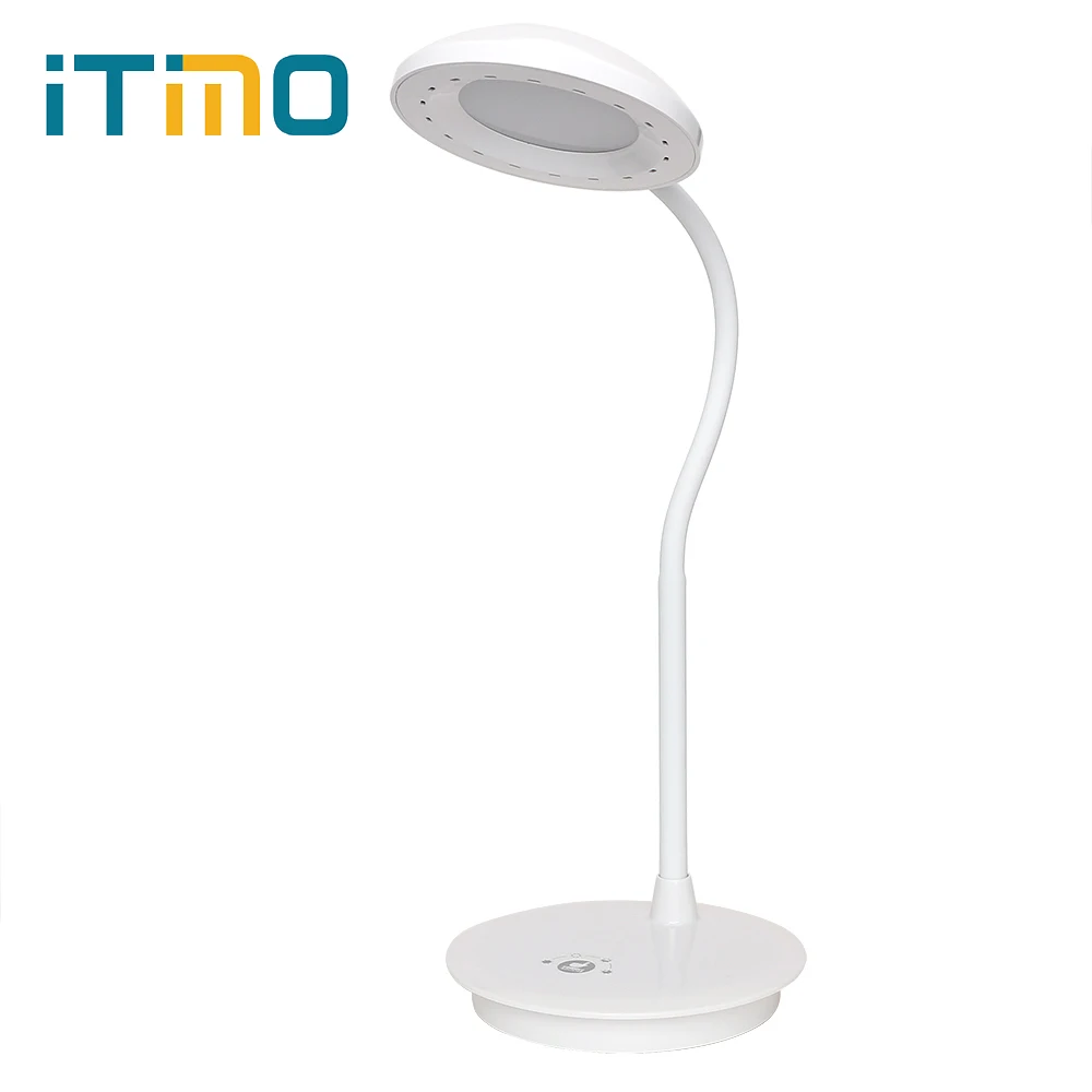 

ITimo Adjustable Flexible Modern Book Reading Light Dimmable LED Desk Lamp White Table Lamp 3 Mode Touch Light USB Power