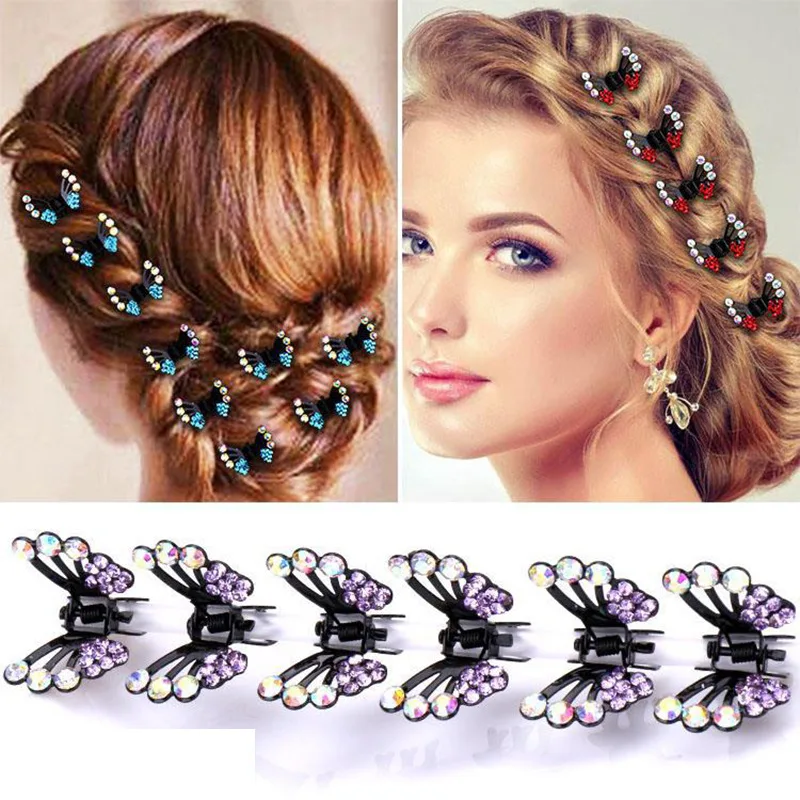 

The New Cute Princess hairpin of 2019 Korean Baitao adult children's grab color diamond butterfly hairpin headdress
