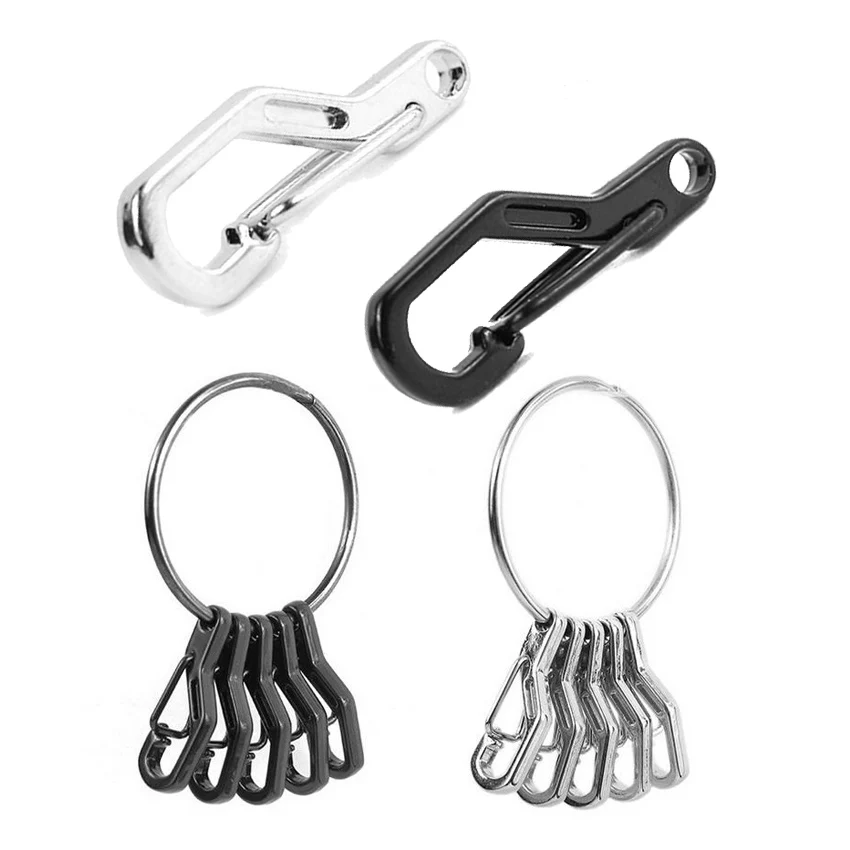 5 Pcs Mini EDC Outdoor Carabiner Snap Spring Clips Hook Survival