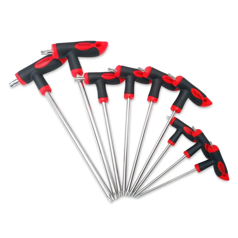 

9Pc Torx Screwdriver Set Double Head Torx Star Hex Key Wrench T10 T15 T20 T25 T27 T30 T40 T45 T50 S2 Steel Hand Tool Set