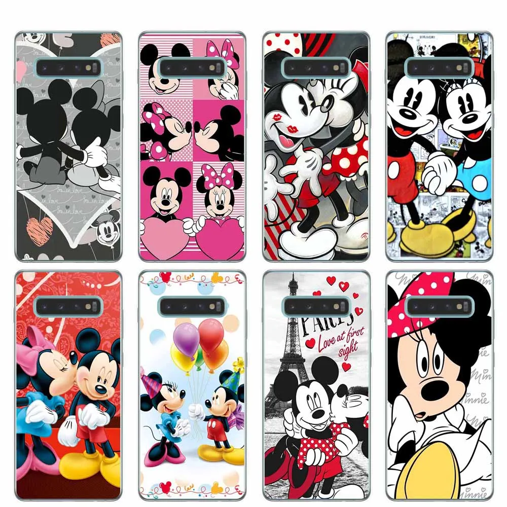 

Cute Disneys Mickey Minnie Phone Cases for Coque Samsung S6 S7 Edge S8 S9 S10 Plus Lite 5G S10e Soft TPU Back Cover Fundas Capa