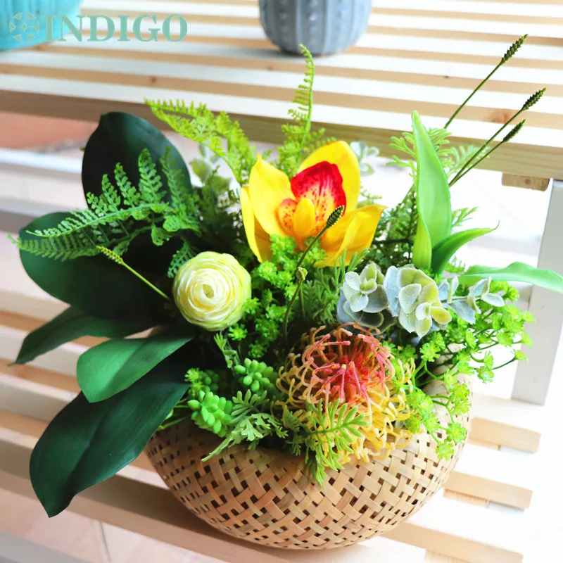 

INDIGO Exclusive Sales Janpanese Style Table Flower Arrangement Gift Bouquet Artificial Bonsai Event Centerpiece Free Shipping
