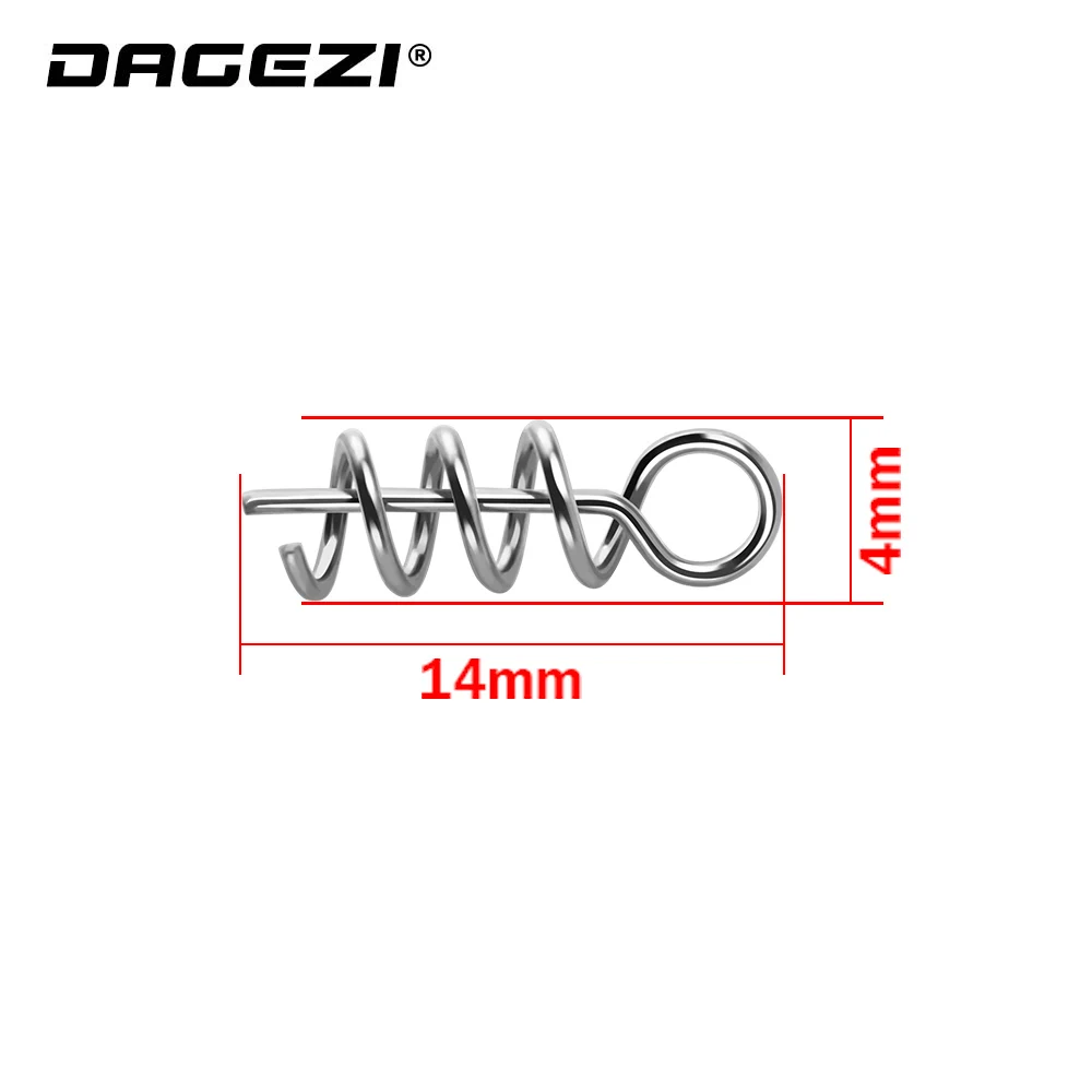 DAGEZI 50 шт./лот пружинный замок штыревой крючок рыболовный разъем из нержавеющей стали Вертлюги и защелки мягкие приманки рыболовные принадлежности PESCA
