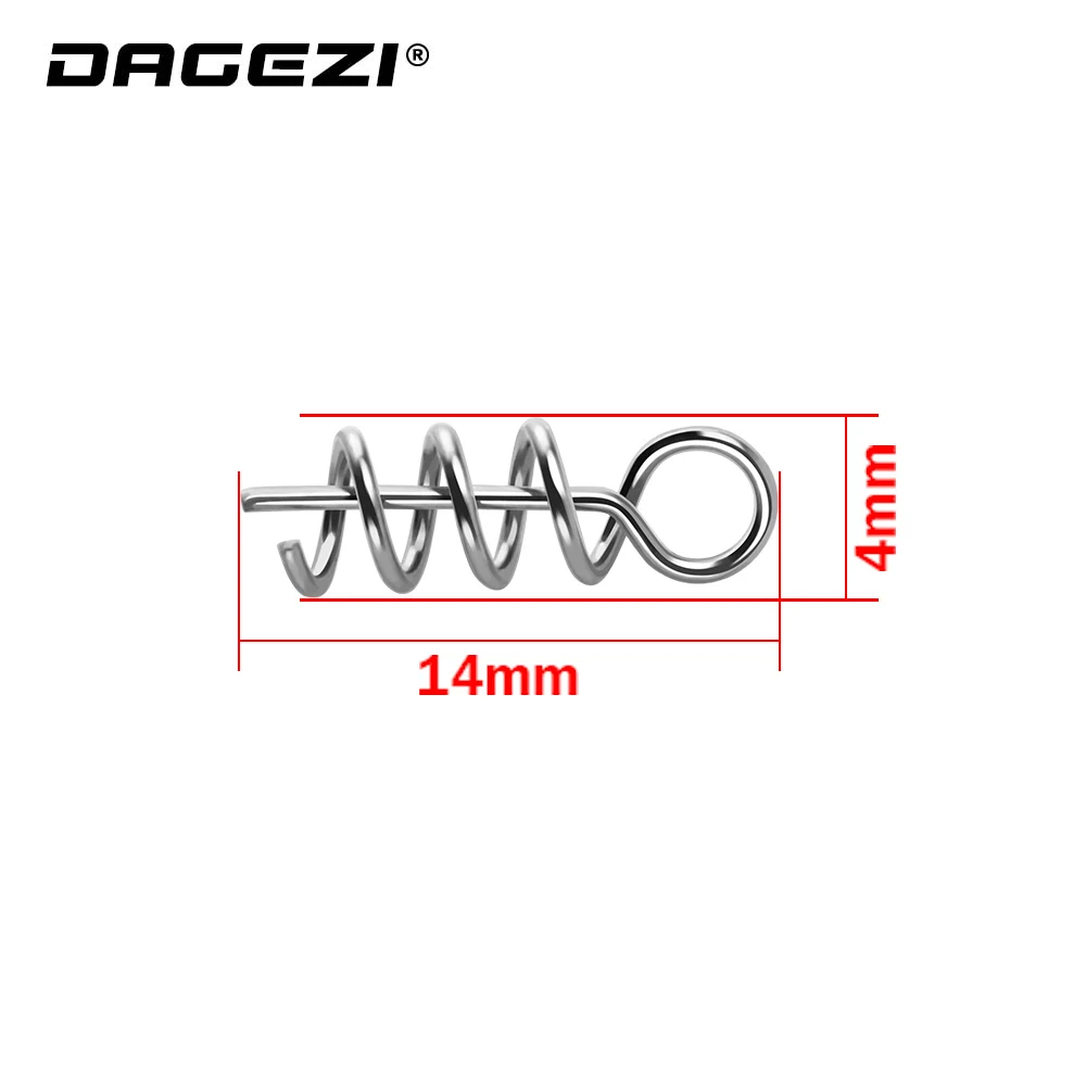 DAGEZI 50 قطعة/الوحدة الربيع قفل دبوس الساعد هوك الصيد موصل الفولاذ المقاوم للصدأ يدور و المفاجئة لينة الطعم الصيد اكسسوارات pesca