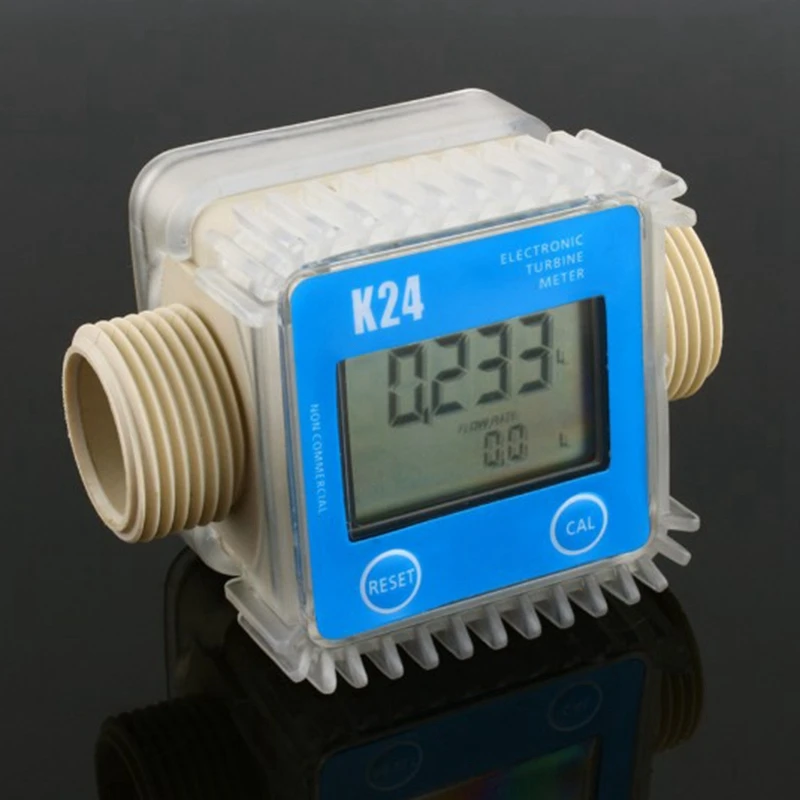 Цифровой ЖК-дисплей K24 турбинный расходомер тестер расхода топлива для химических веществ воды морской жидкости расходомеры измерительные инструменты