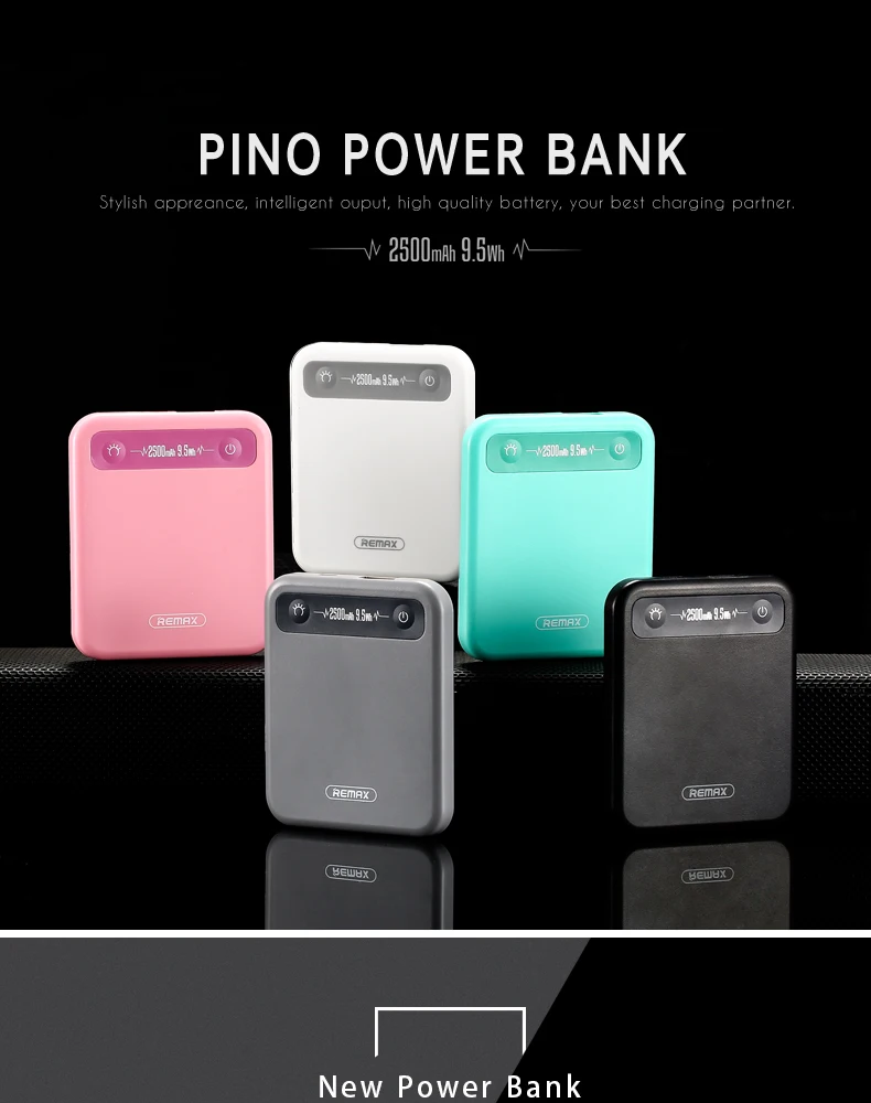REMAX PINO power Bank 2500 мАч 9.5Wh мини портативное зарядное устройство, полимерный аккумулятор, внешний аккумулятор, power Bank с кабелем micro usb