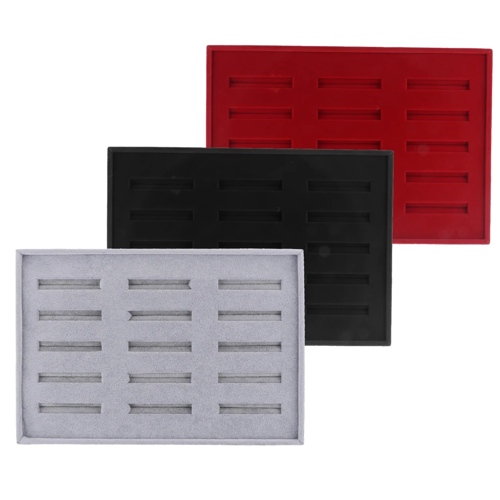 MagiDeal 15 Slots Insert Bracelet Organizer Tray Stores Jewelry Shop Cuff Bangle Large 35X24x2cm