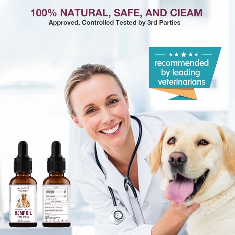 

30ml Arganic Pet Hemp Seed Oil for dogs Natural Herbs of Pet Care Oil Anxiety Relief Pain Joint hip Strengtheens immunity