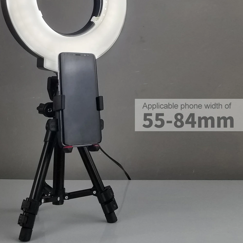  ALUMOTECH 24W 220V-240V LED Light Tripod Stand Bracket for Smartphone Photography Selfie Video Stud