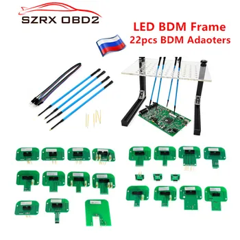 

LED BDM Frame ECU Programmer With 4Pcs Probe Pens For KTAG KESS V2 22pcs Adapter BDM Probe Adapter BDM100