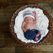 Ручная работа, шляпа и брюки моряка для маленьких мальчиков, комплекты для малышей, хлопок, вязание крючком, для новорожденных, реквизит для фотосъемки