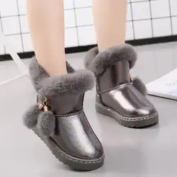 KKABBYII детские зимние сапоги для маленьких девочек зимние ботинки с пряжкой обувь для детей бархат 2018 мальчик обувь Теплый плюш школы Модная