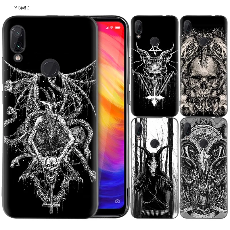 

Silicone Coque Case for Xiaomi Redmi Note 7 6 5 Pro Mi A1 A2 8 Lite 9 GO Poco F1 S2 4 4X Plus Goat Head Satan